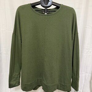 Time And Tru Olive Green Knit Women's Tunic Long Sleeve Top XL (16-18)